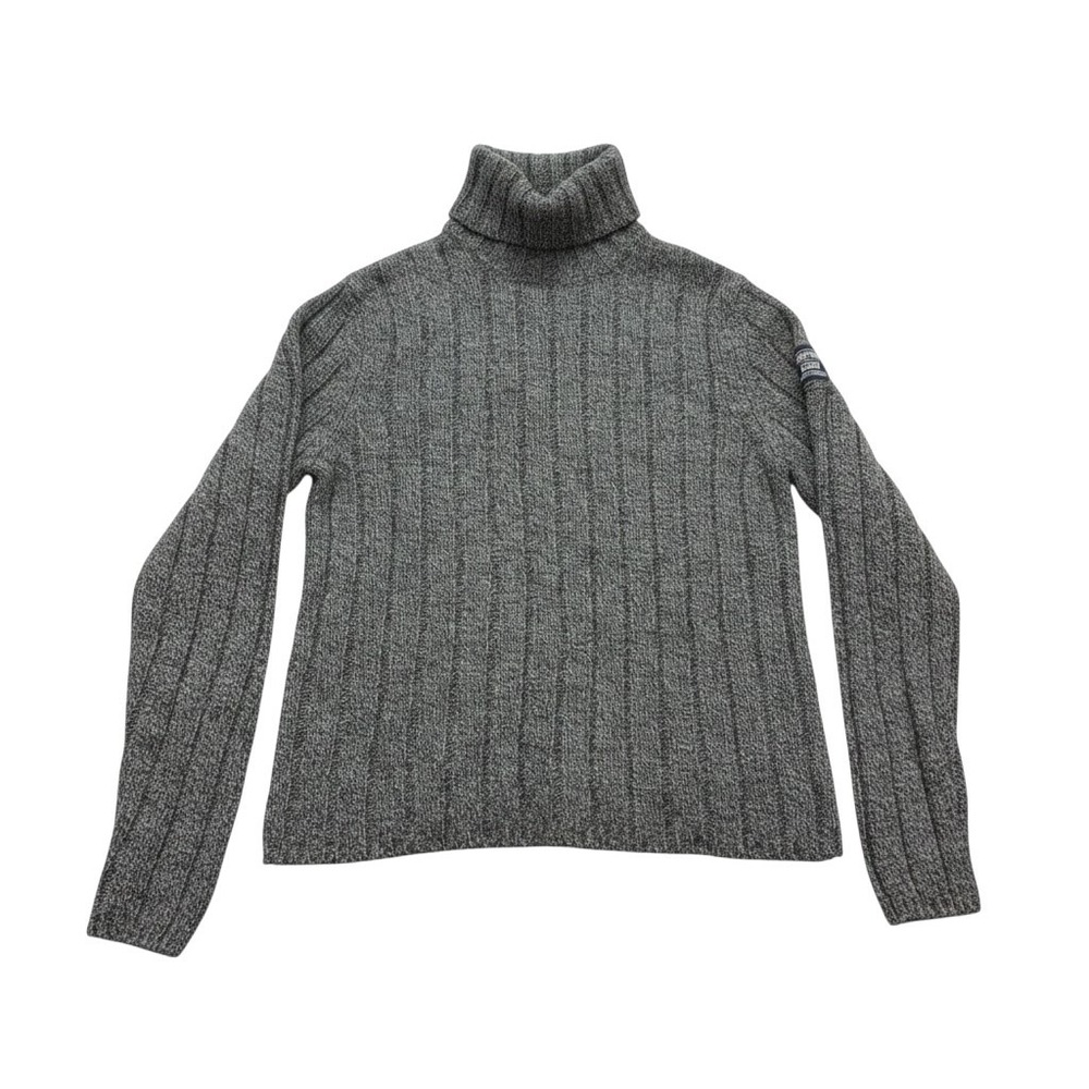 Abercrombie‎ & Fitch Lambswool Ribbed Turtleneck Sweater Men's L Gray Muscle Fit